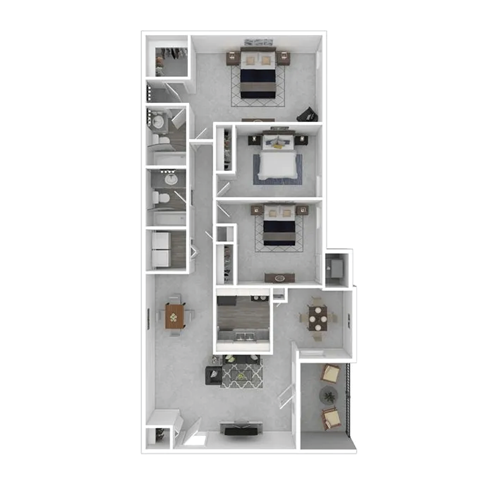3 Bed - 2 Bath  Floorplan